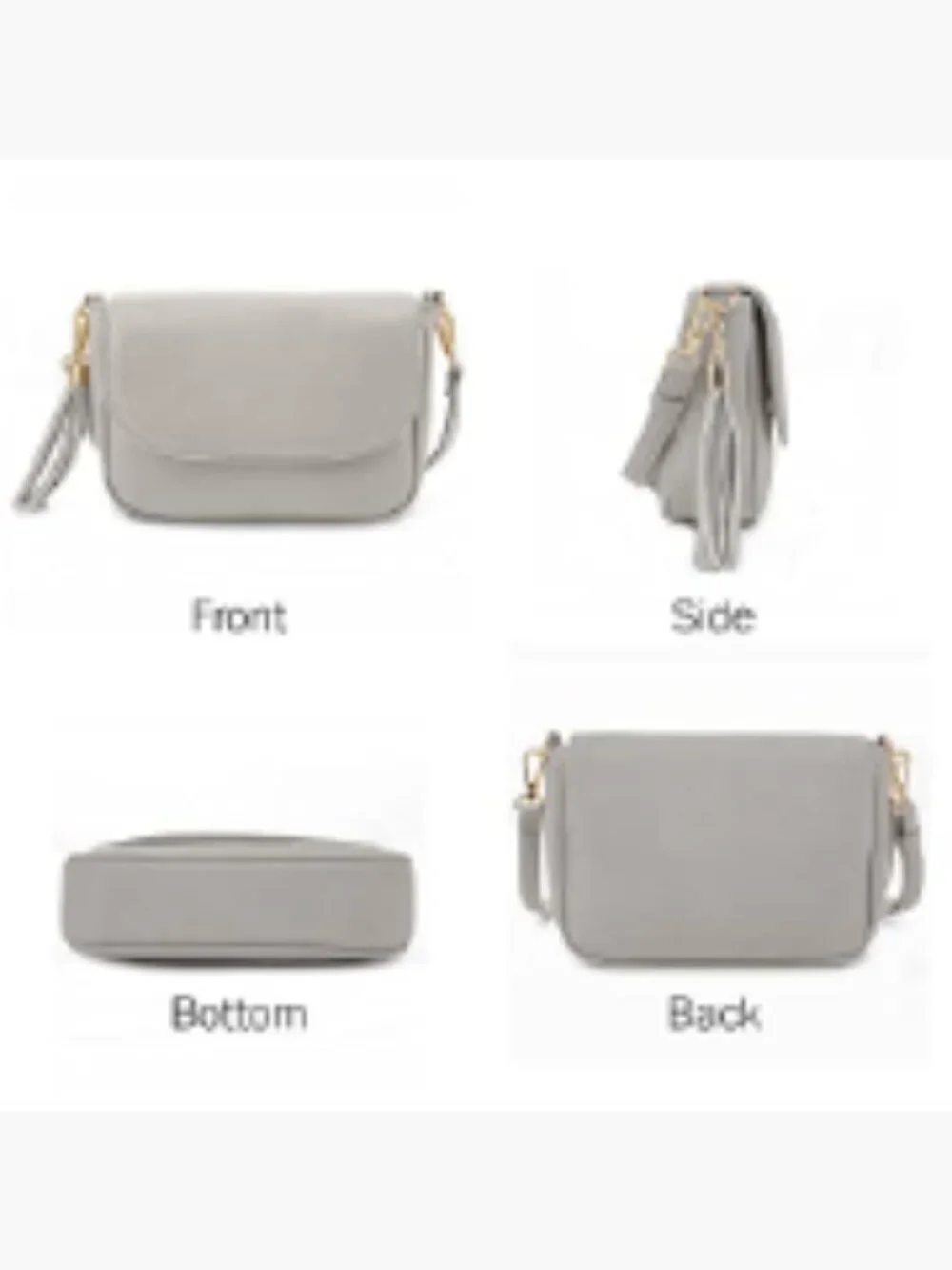 Small Faux Leather Crossbody Bag with Flap Saddle Style and Tassel